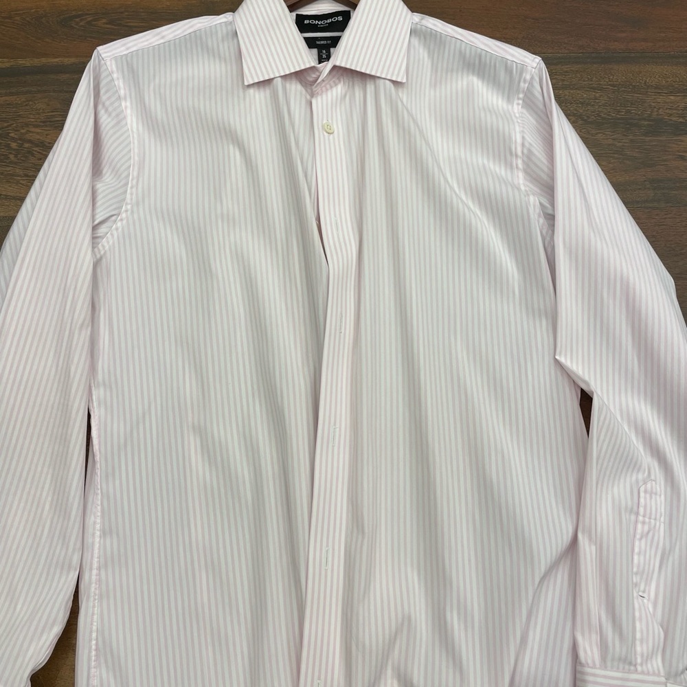 Bonobos White/Pink Striped Shirt